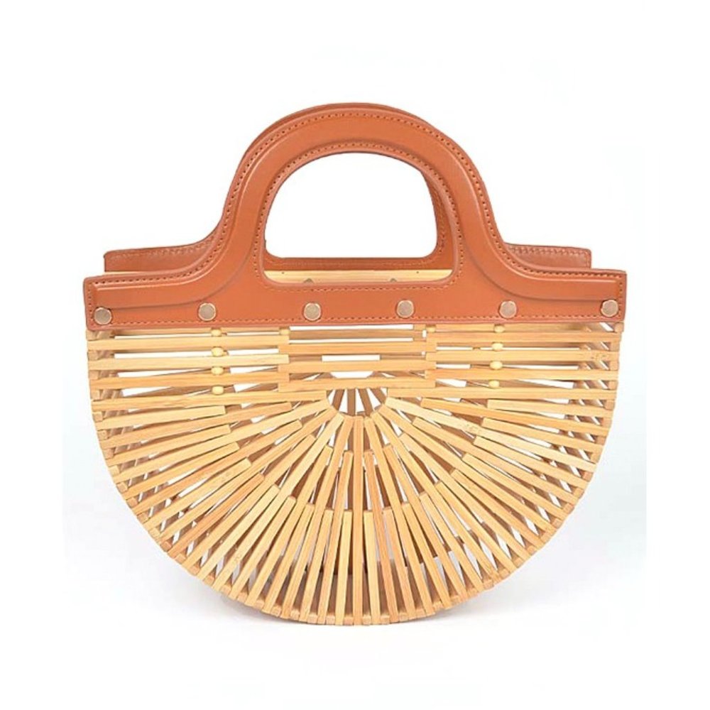 BNWT Brand New Bamboo Top Handle Structure Clutch Bag